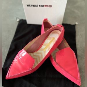 Nicholas Kirkwood Pink Patent Leather Beya Loafers